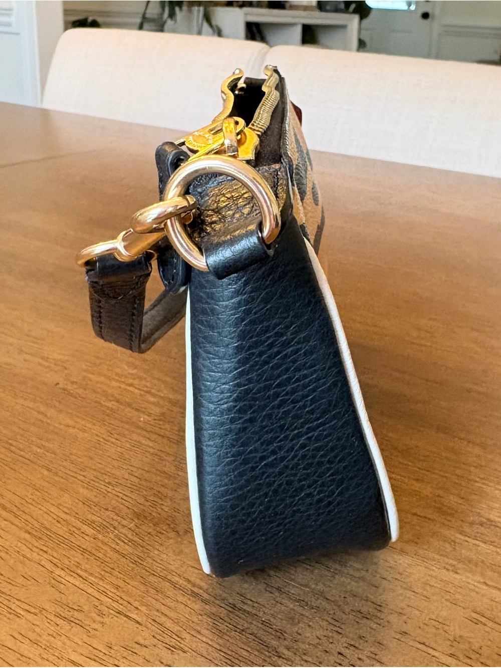 Coach Zebra Print Leather Wristlet / Mini Shoulder Bag - Picture 2 of 3